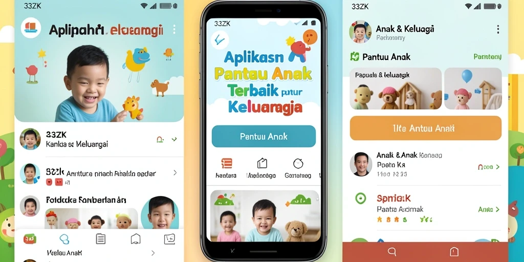 Antarmuka aplikasi 33ZK yang ramah pengguna untuk memantau anak.
