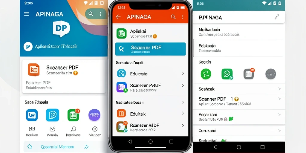 Antarmuka APINAGA yang sederhana menampilkan fungsi pemindaian PDF.