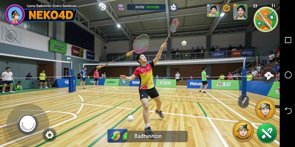 Tampilan antarmuka permainan Badminton NEKO4D yang menarik dan interaktif.